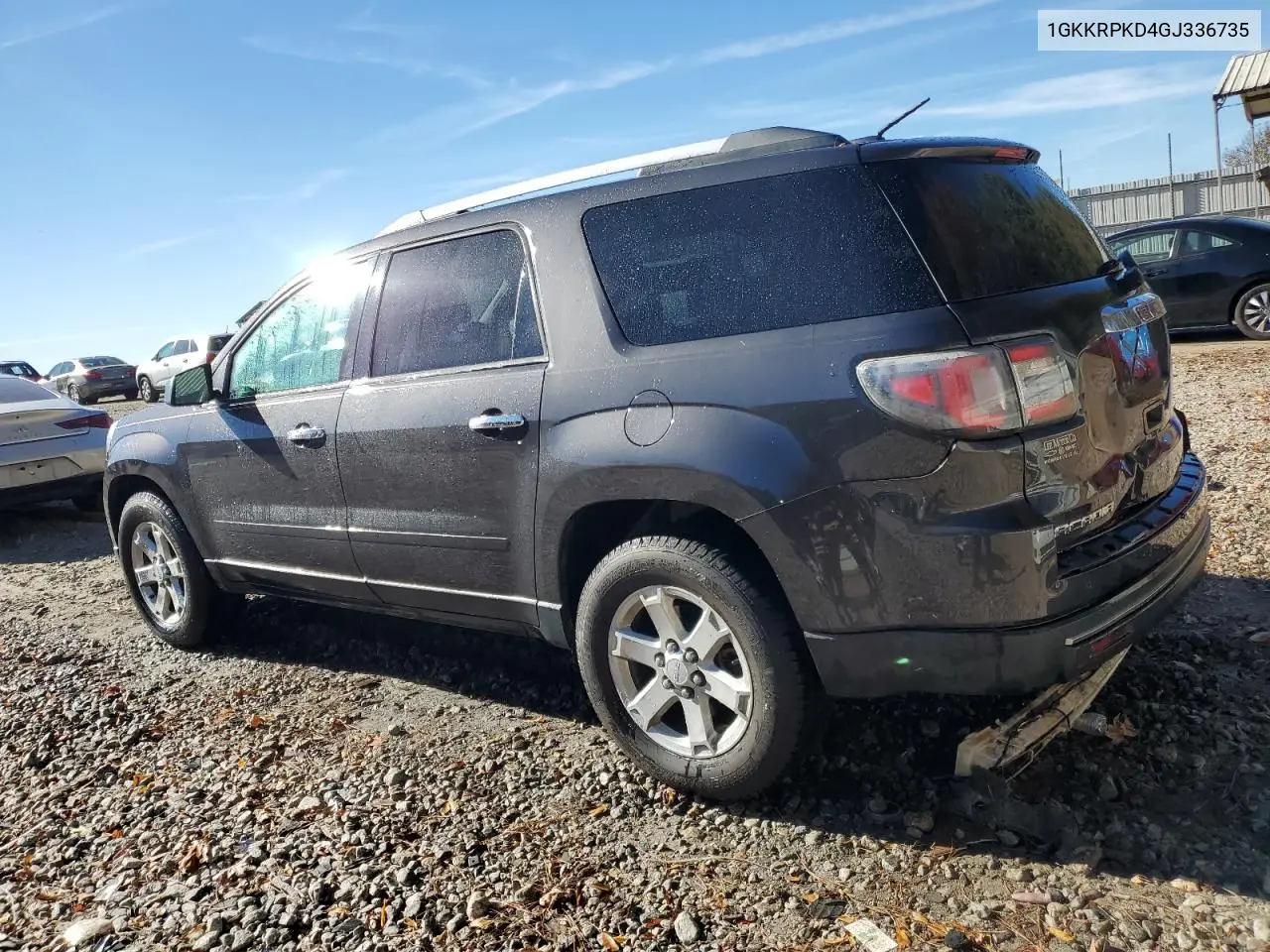 1GKKRPKD4GJ336735 2016 GMC Acadia Sle