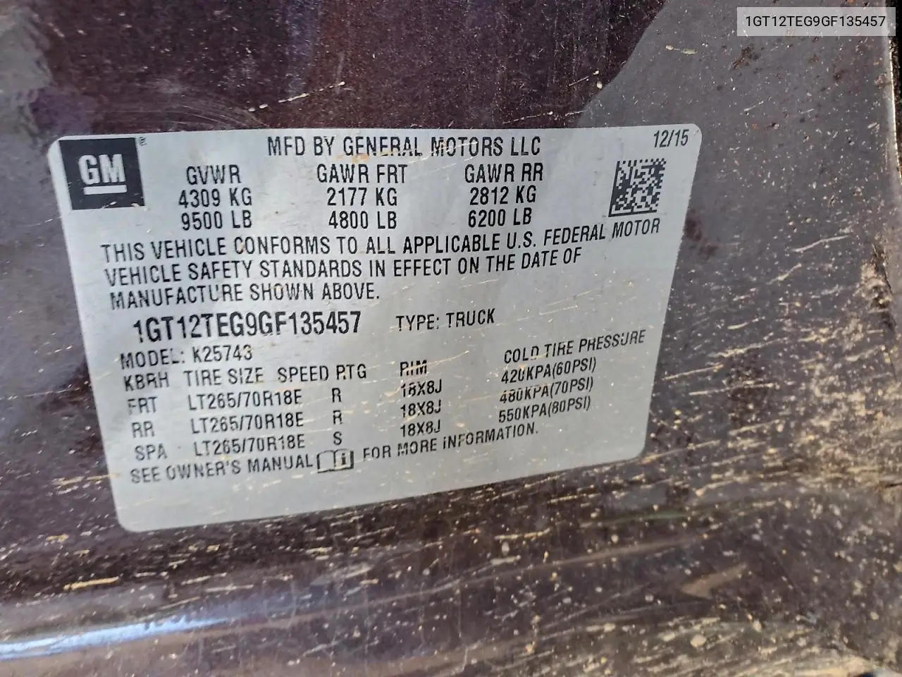1GT12TEG9GF135457 2016 GMC Sierra K2500 Slt