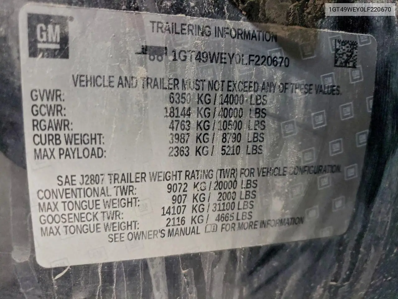 1GT49WEY0LF220670 2020 GMC Sierra K3500 Denali
