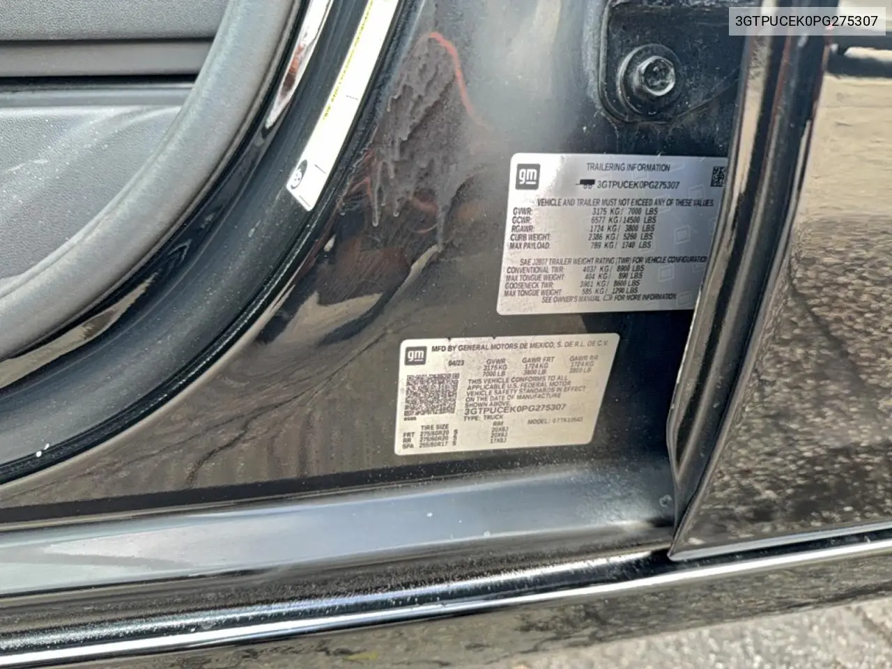 3GTPUCEK0PG275307 2023 GMC Sierra K1500 Elevation