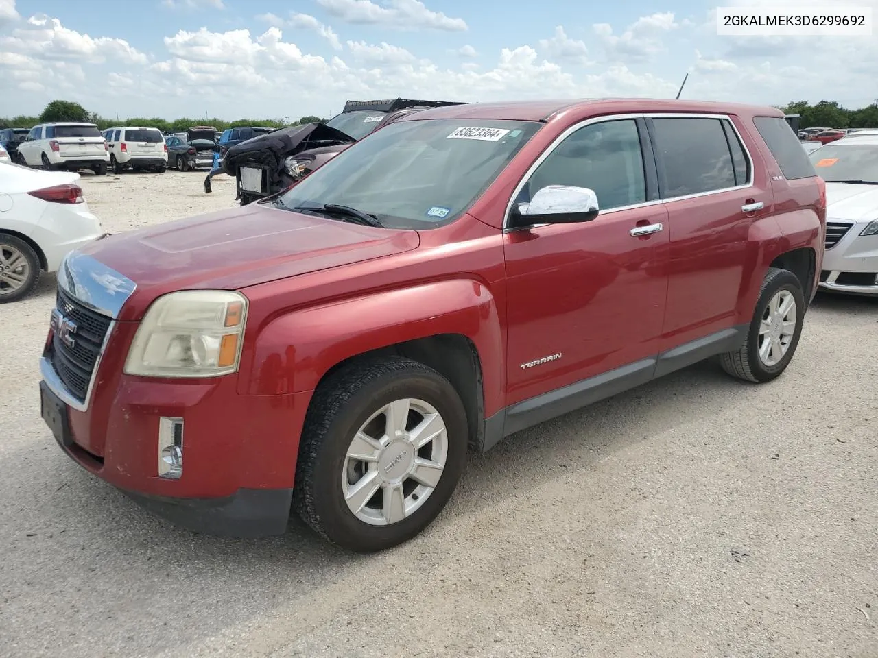 2013 GMC Terrain Sle VIN: 2GKALMEK3D6299692 Lot: 63623364