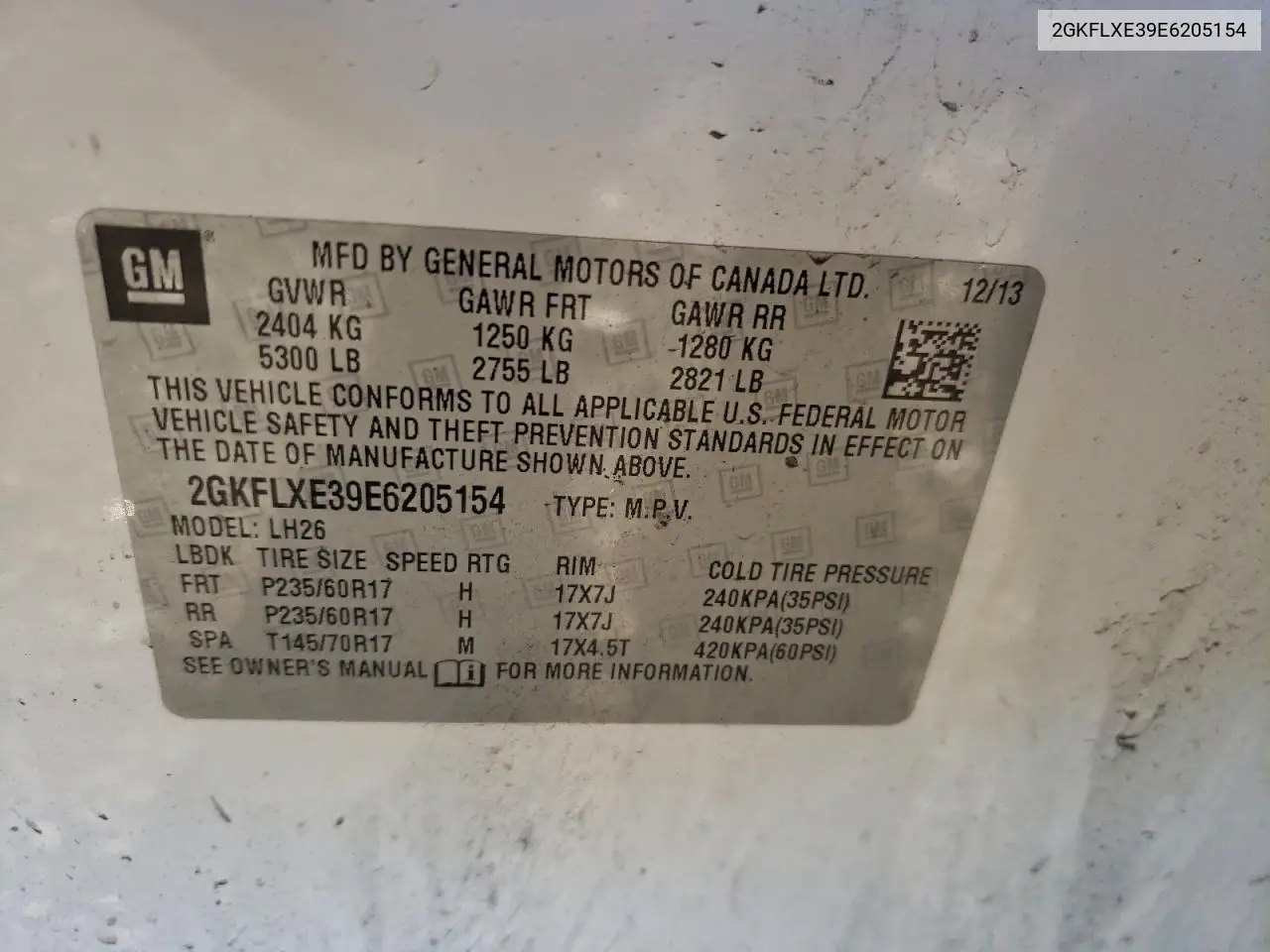 2GKFLXE39E6205154 2014 GMC Terrain Slt