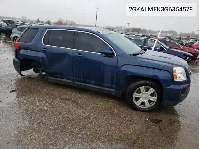 2016 GMC Terrain Sle VIN: 2GKALMEK3G6354579 Lot: 61192594