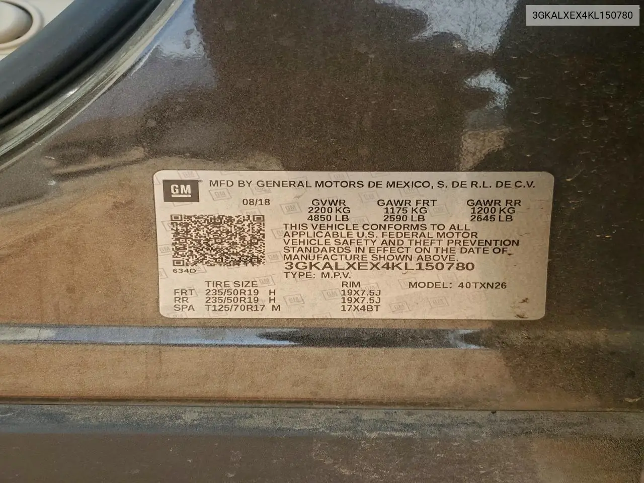 3GKALXEX4KL150780 2019 GMC Terrain Denali