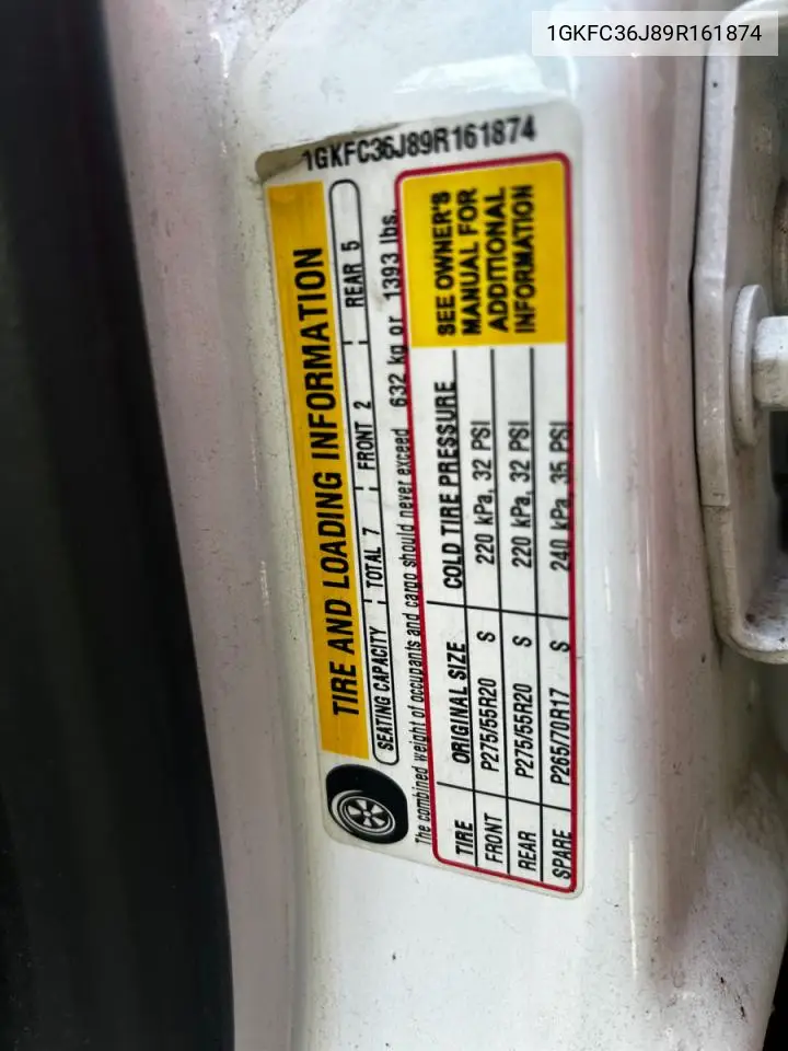 1GKFC36J89R161874 2009 GMC Yukon Xl C1500 Slt