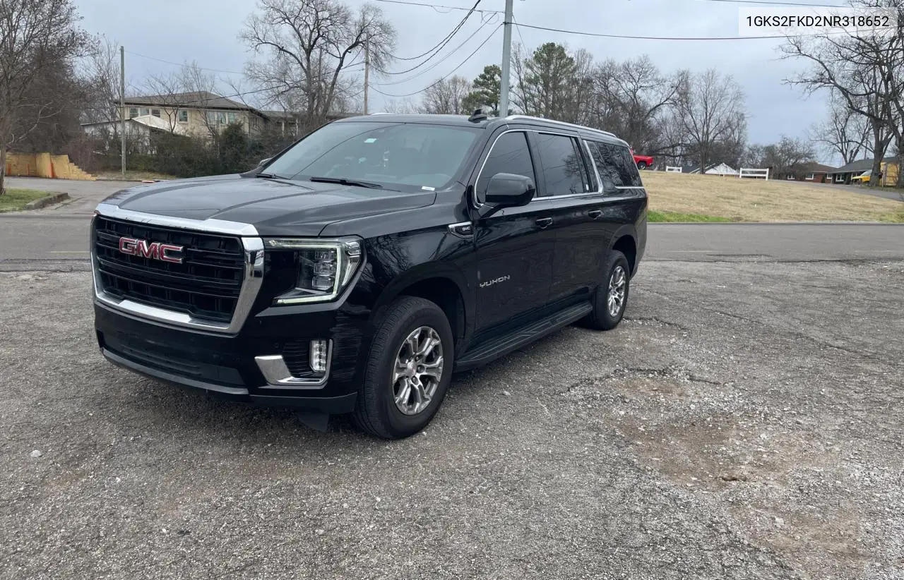 2022 GMC Yukon Xl K1500 Sle VIN: 1GKS2FKD2NR318652 Lot: 44574715