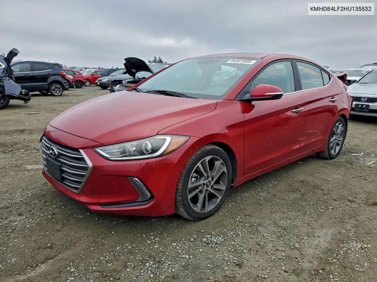 KMHD84LF2HU135532 2017 Hyundai Elantra Se