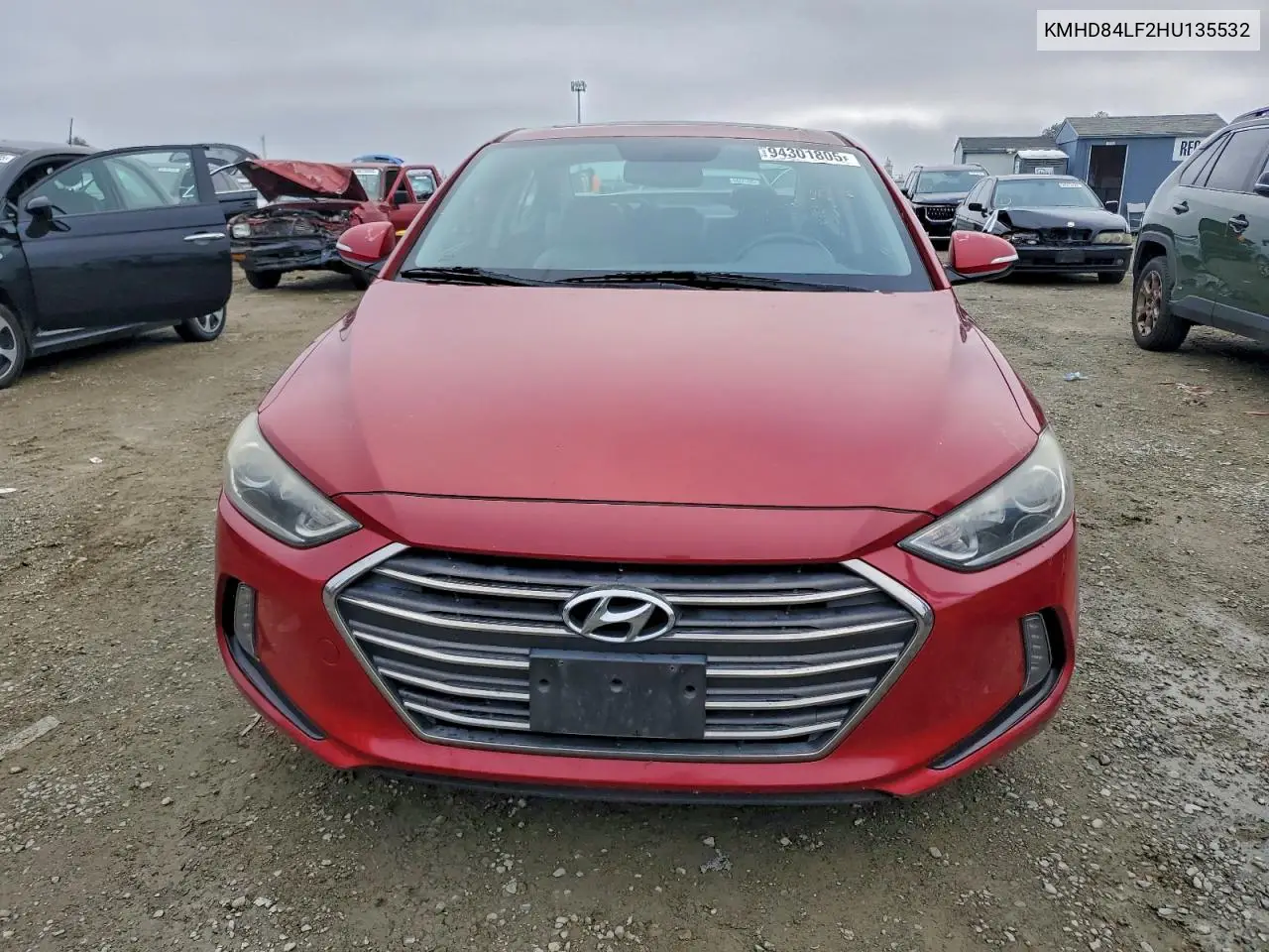 KMHD84LF2HU135532 2017 Hyundai Elantra Se
