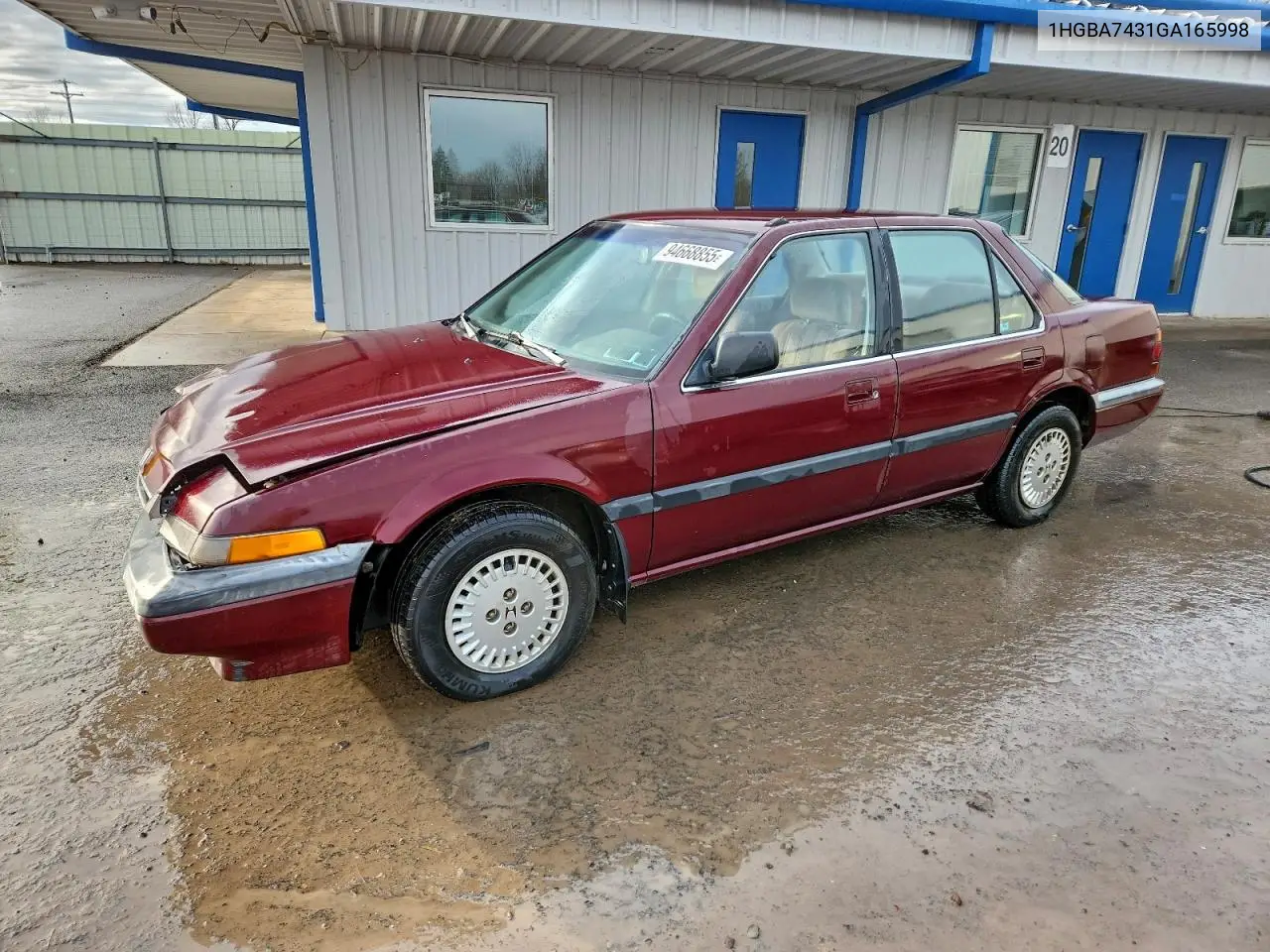 1HGBA7431GA165998 1986 Honda Accord Lx