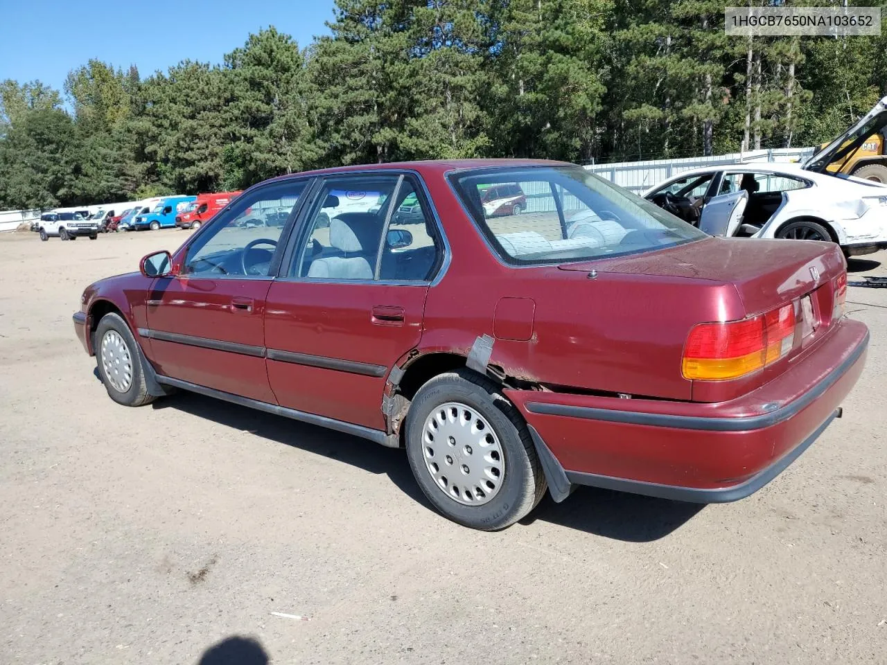 1992 Honda Accord Lx VIN: 1HGCB7650NA103652 Lot: 73095094