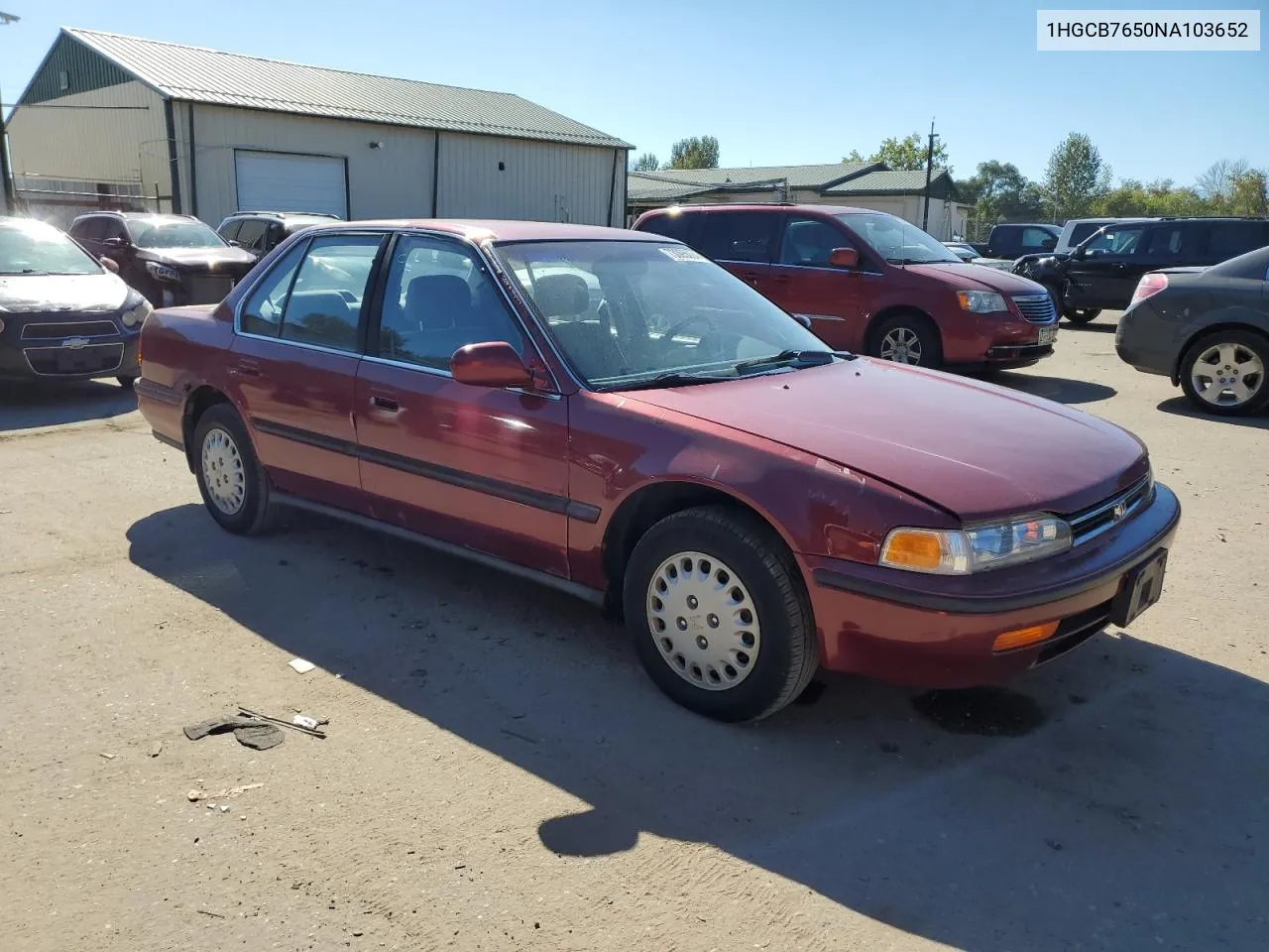 1992 Honda Accord Lx VIN: 1HGCB7650NA103652 Lot: 73095094