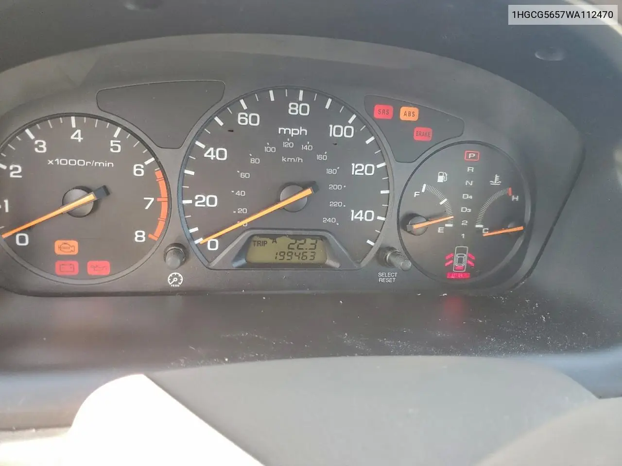 1HGCG5657WA112470 1998 Honda Accord Ex
