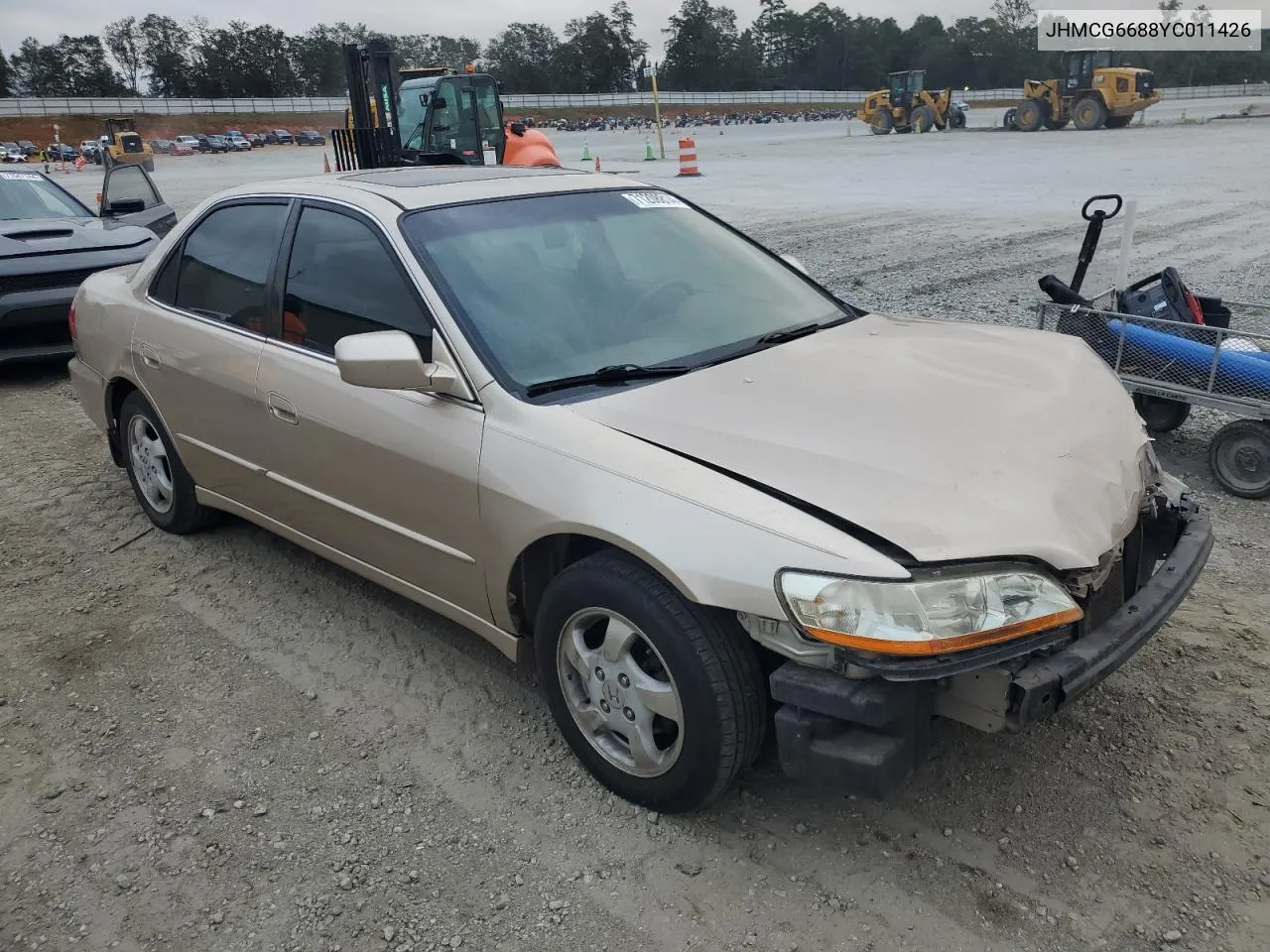 2000 Honda Accord Ex VIN: JHMCG6688YC011426 Lot: 71208814