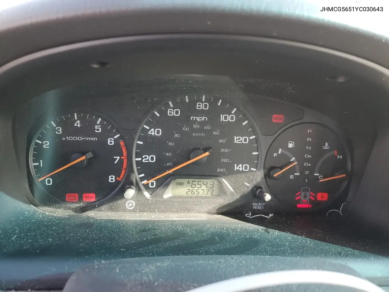 JHMCG5651YC030643 2000 Honda Accord Ex