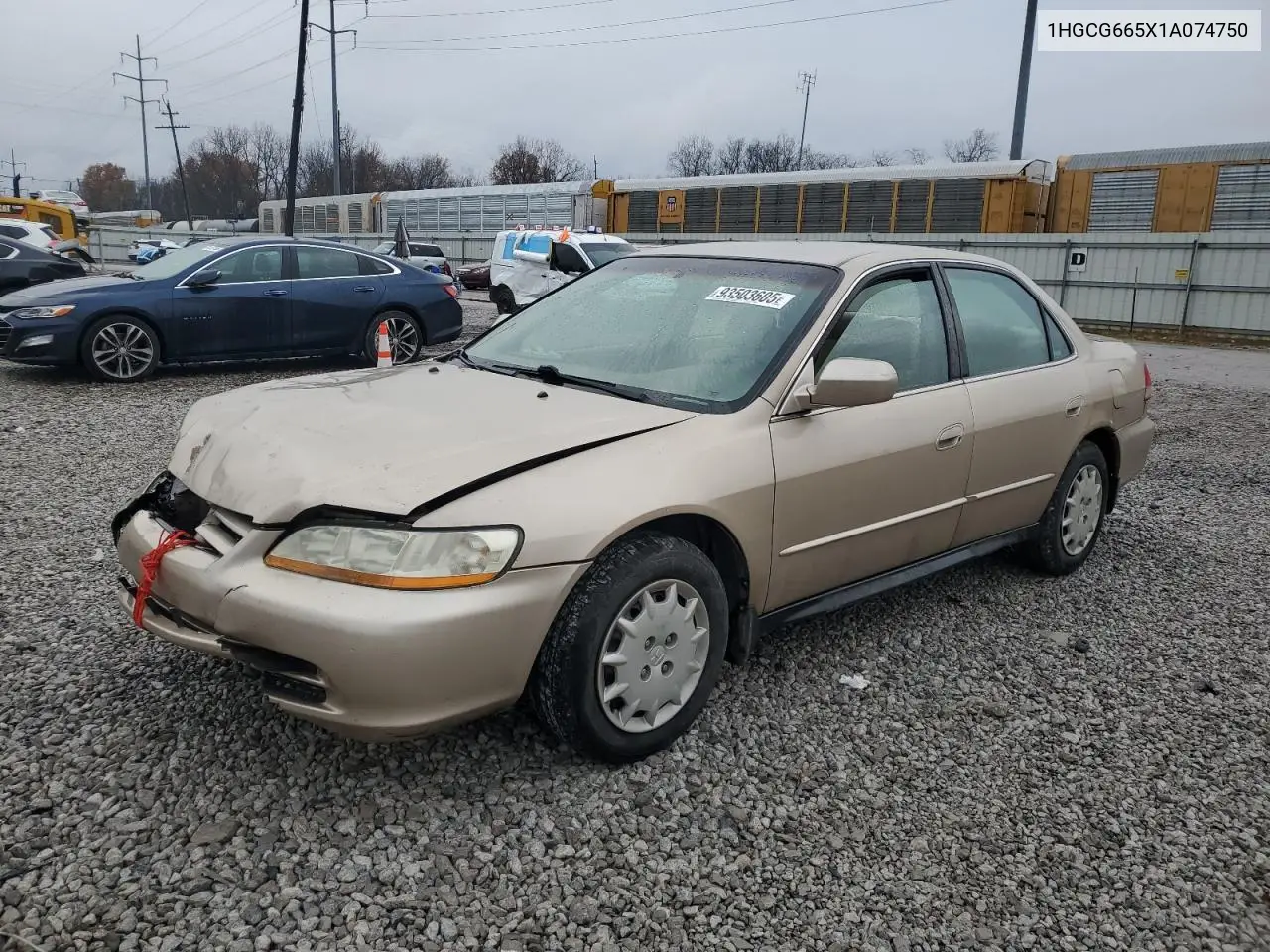 1HGCG665X1A074750 2001 Honda Accord Lx