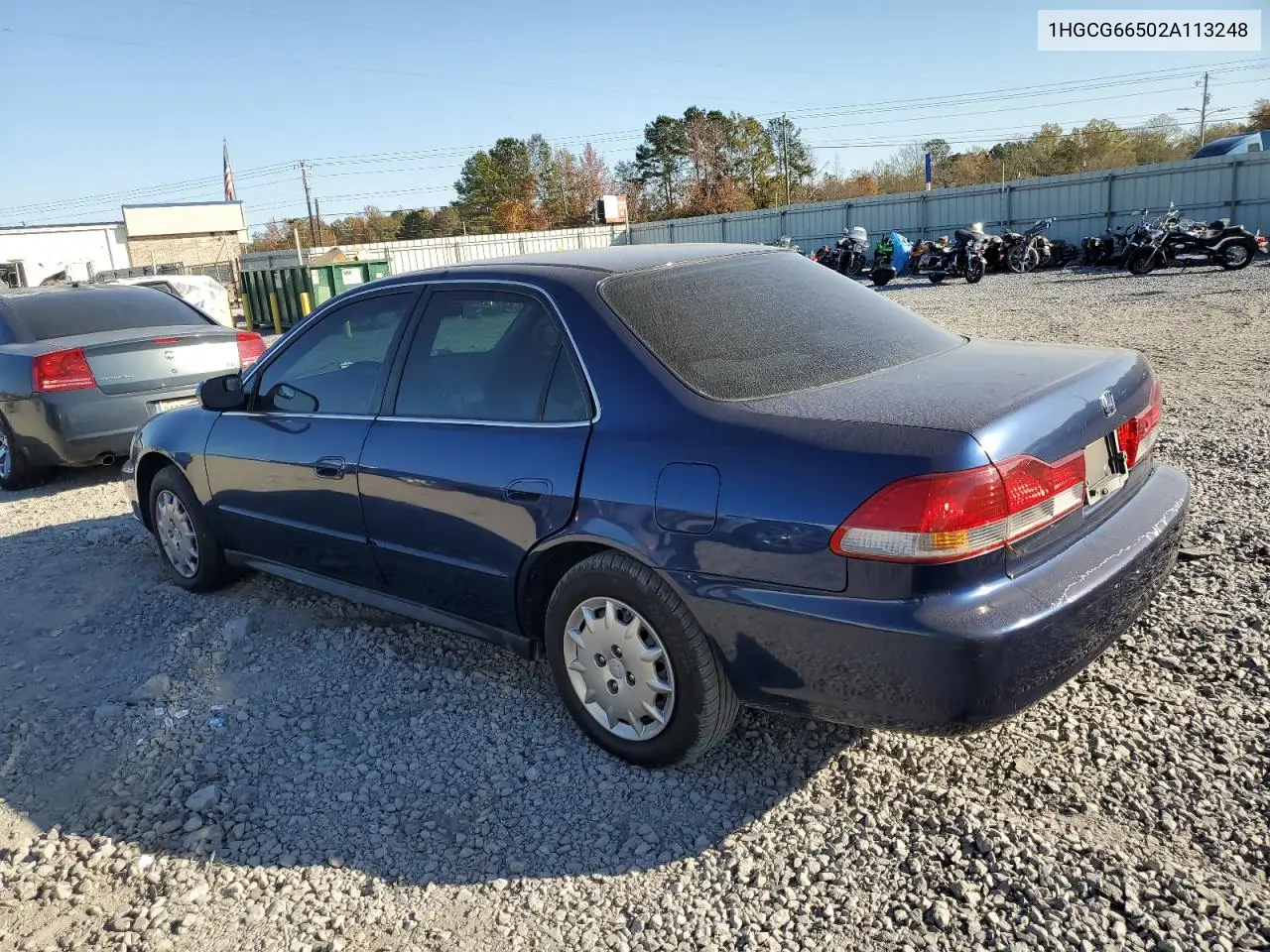 1HGCG66502A113248 2002 Honda Accord Lx