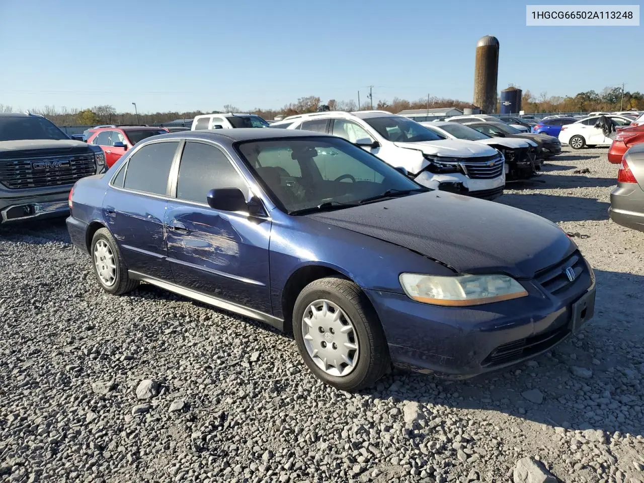 1HGCG66502A113248 2002 Honda Accord Lx