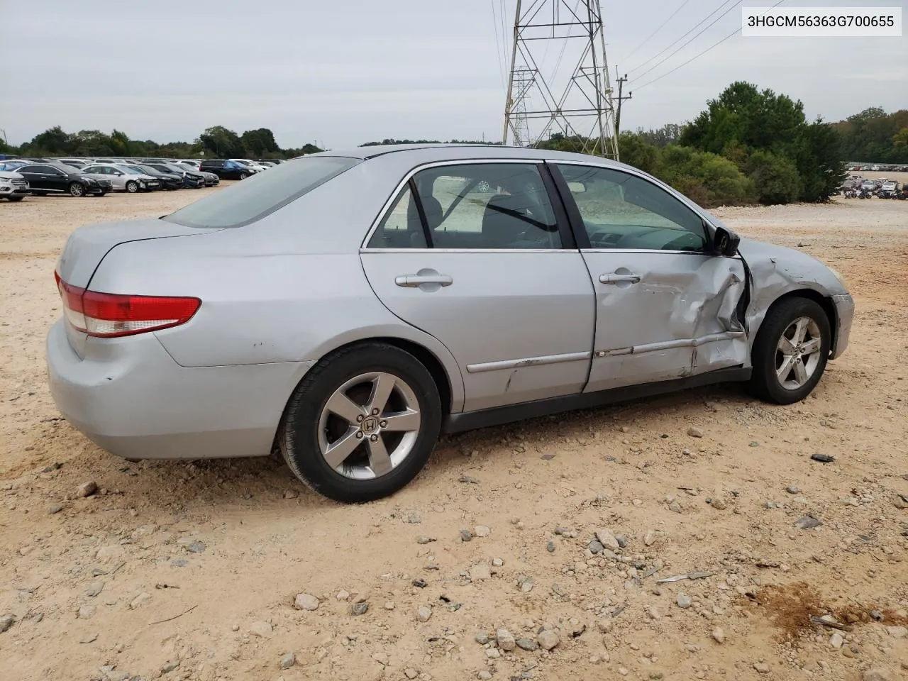 2003 Honda Accord Lx VIN: 3HGCM56363G700655 Lot: 70702424