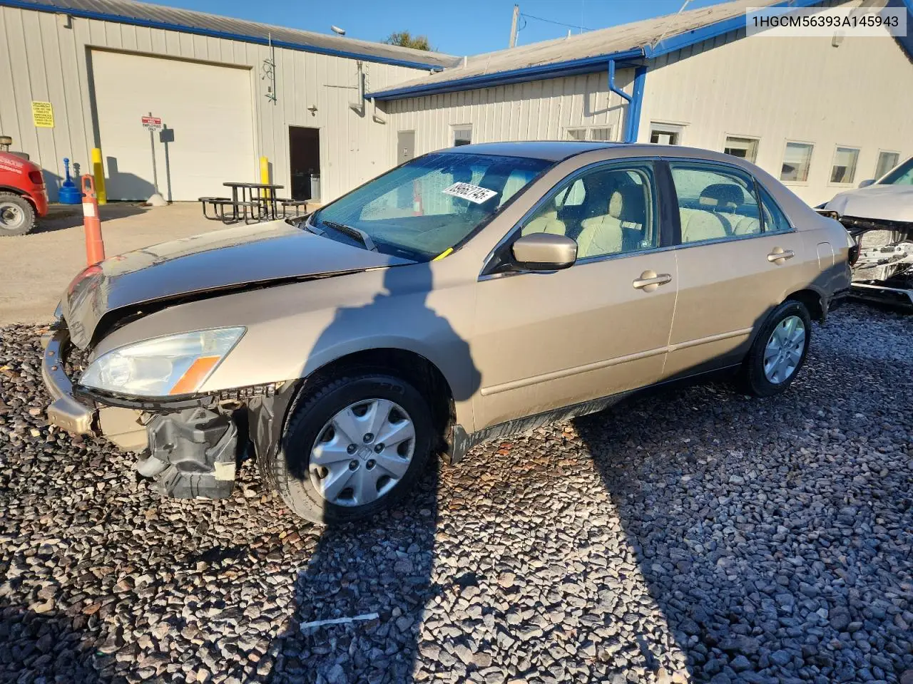 1HGCM56393A145943 2003 Honda Accord Lx