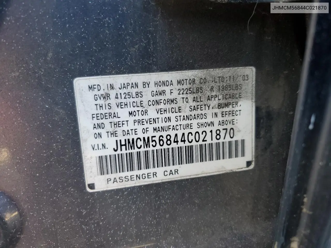 JHMCM56844C021870 2004 Honda Accord Ex