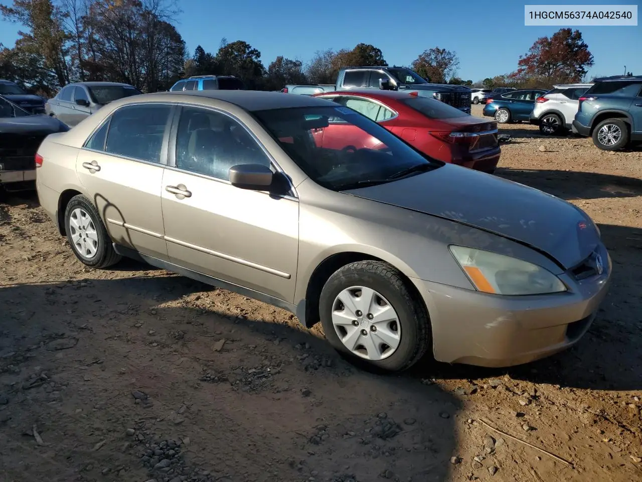 1HGCM56374A042540 2004 Honda Accord Lx