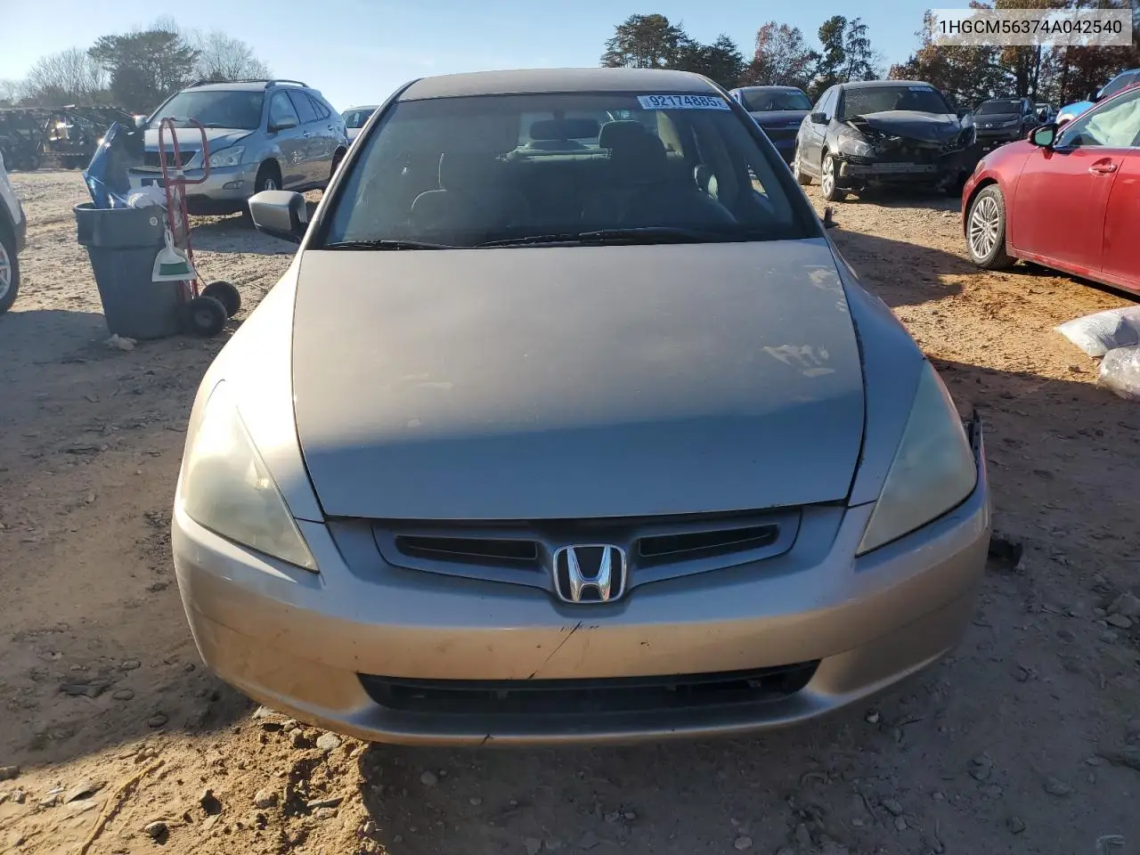 1HGCM56374A042540 2004 Honda Accord Lx