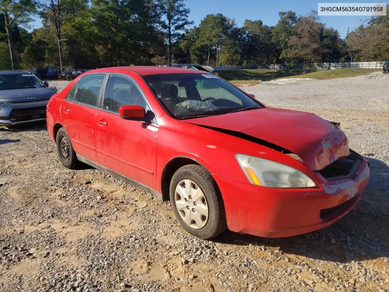 3HGCM56354G701958 2004 Honda Accord Lx