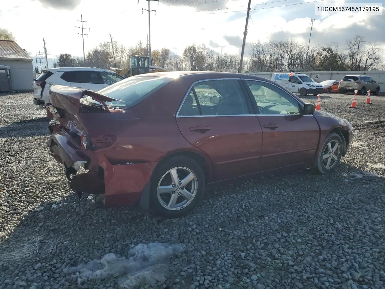 1HGCM56745A179195 2005 Honda Accord Ex
