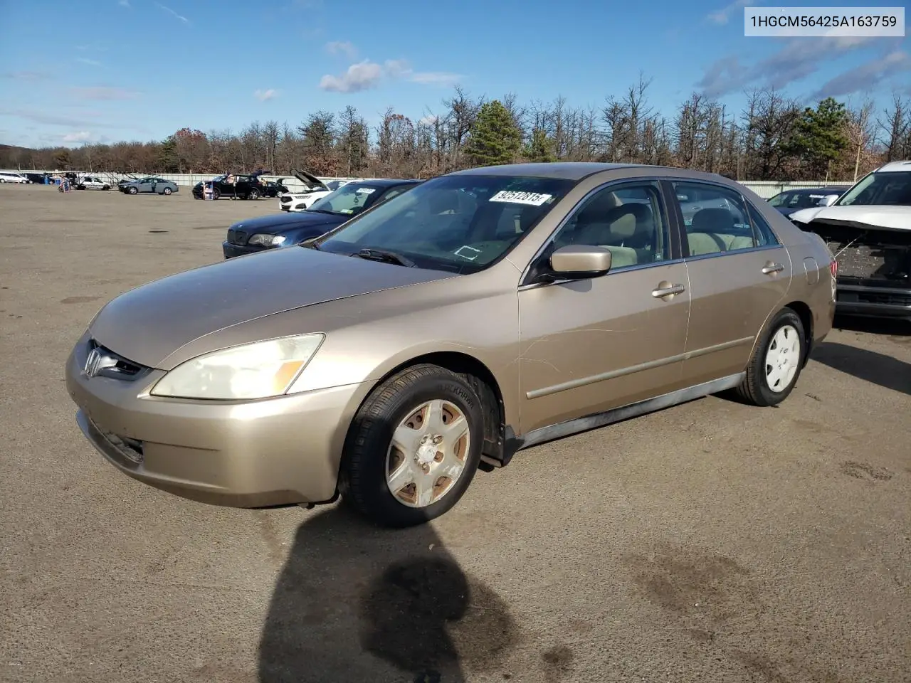 1HGCM56425A163759 2005 Honda Accord Lx