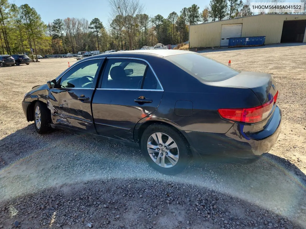 1HGCM56485A041522 2005 Honda Accord Lx