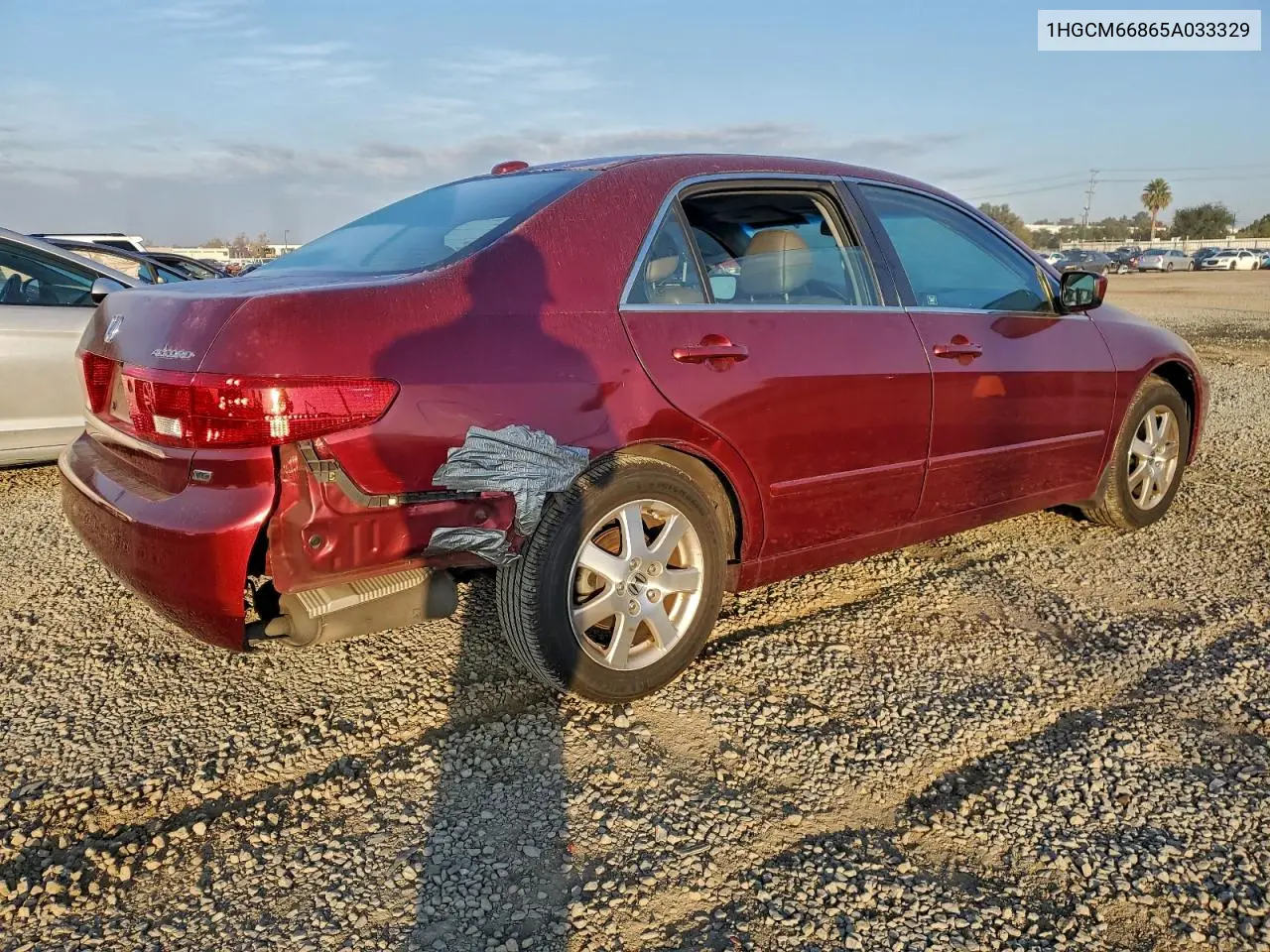 1HGCM66865A033329 2005 Honda Accord Ex