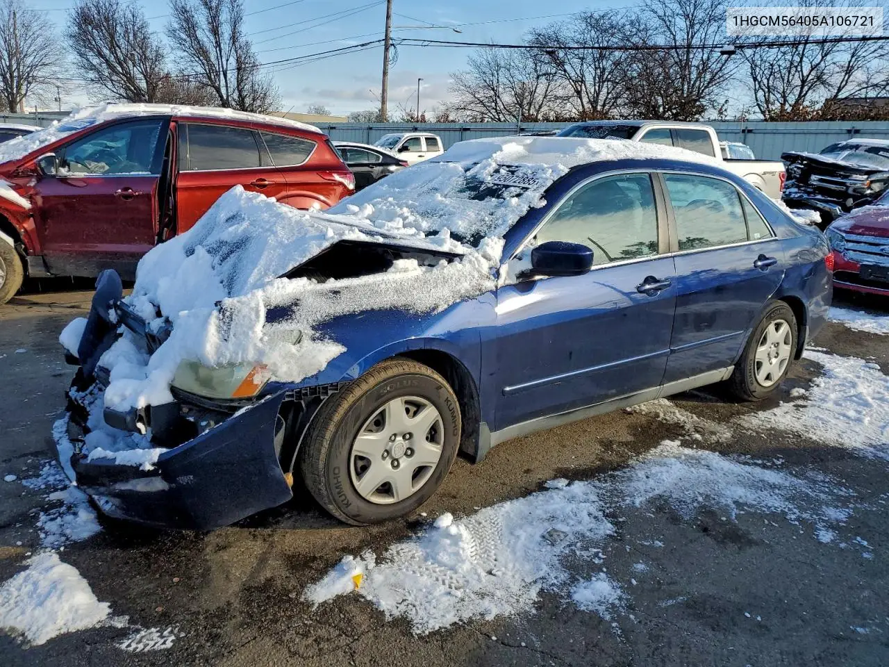 1HGCM56405A106721 2005 Honda Accord Lx