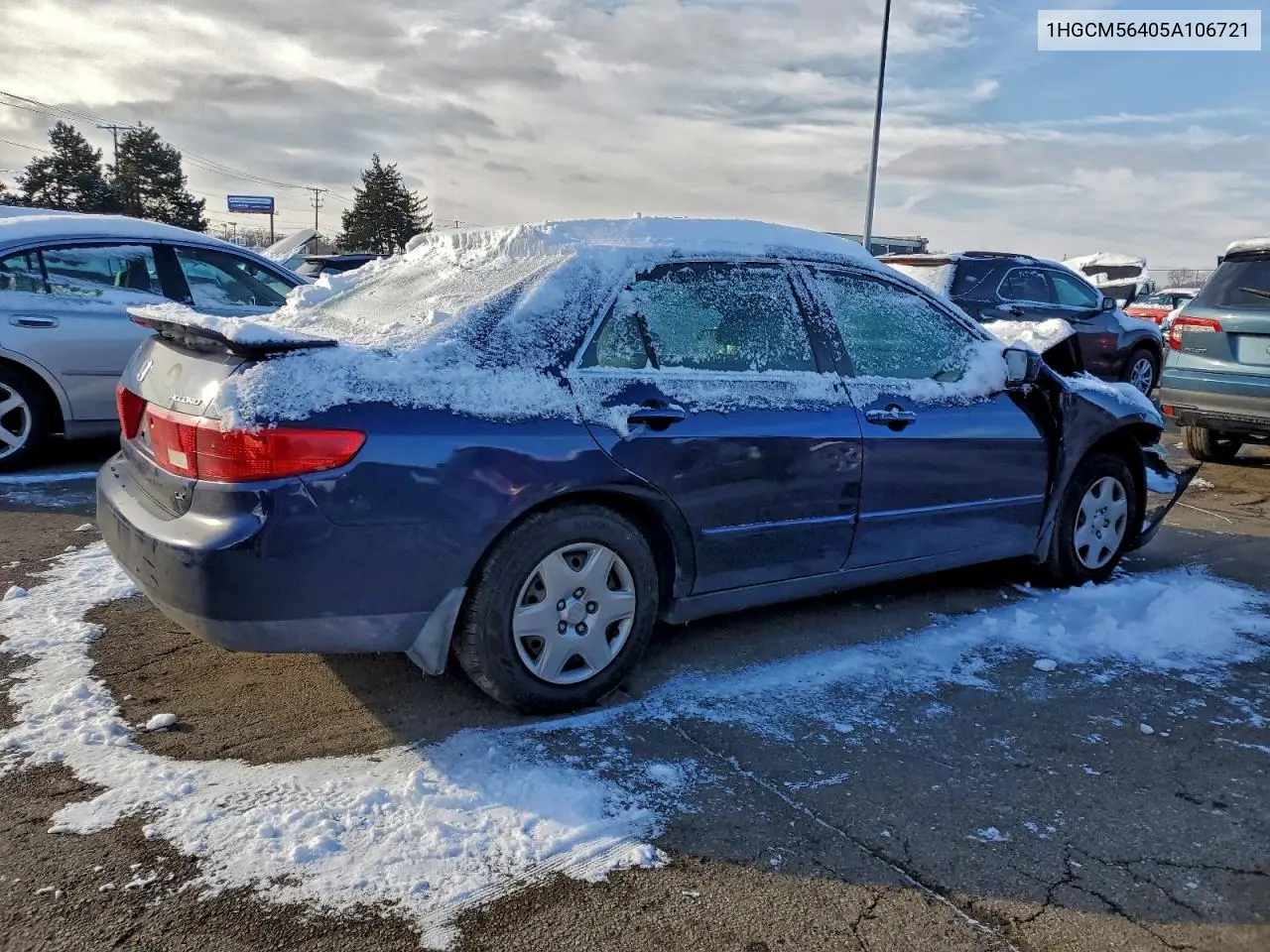1HGCM56405A106721 2005 Honda Accord Lx