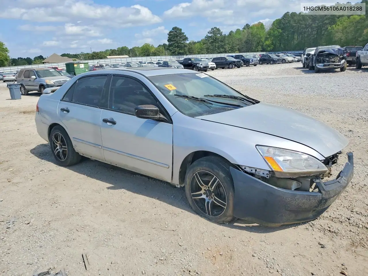 1HGCM56106A018288 2006 Honda Accord Value