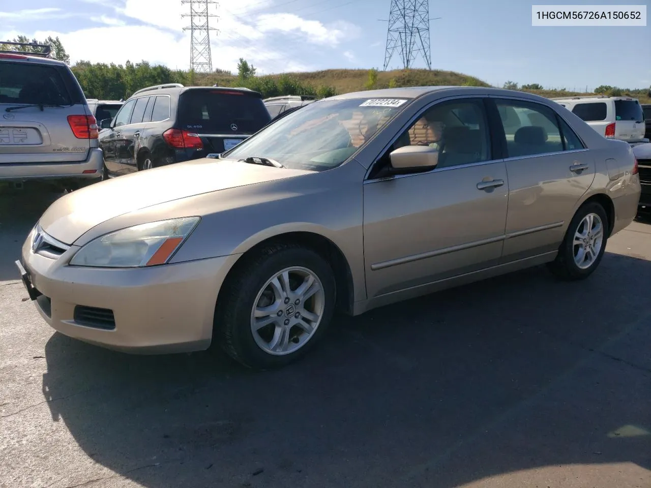 2006 Honda Accord Ex VIN: 1HGCM56726A150652 Lot: 70722134