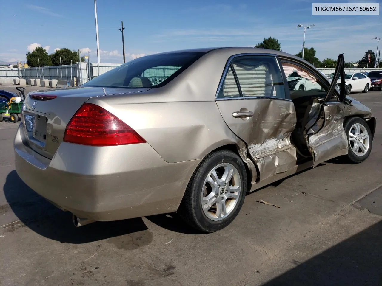 2006 Honda Accord Ex VIN: 1HGCM56726A150652 Lot: 70722134