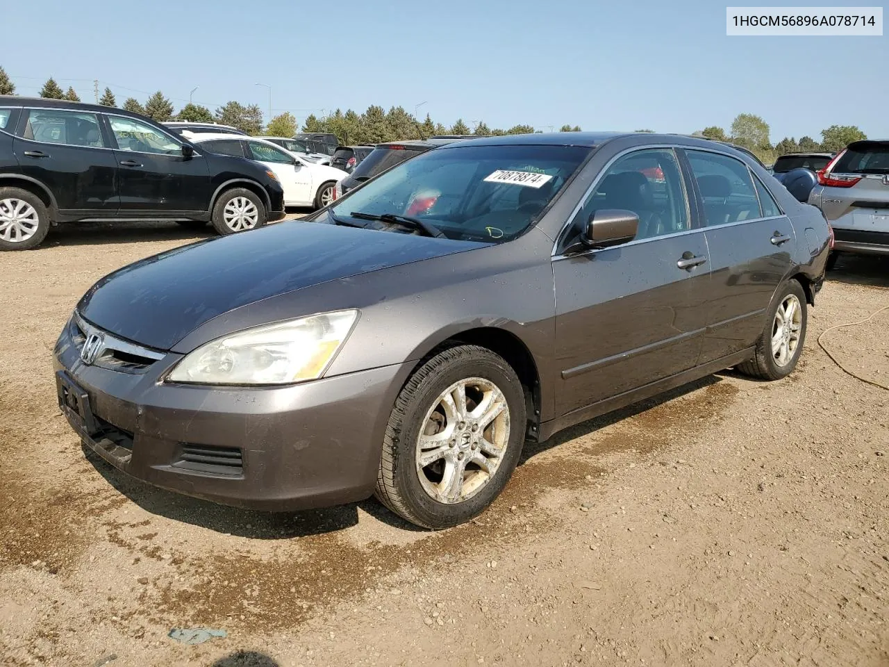 2006 Honda Accord Ex VIN: 1HGCM56896A078714 Lot: 70878874