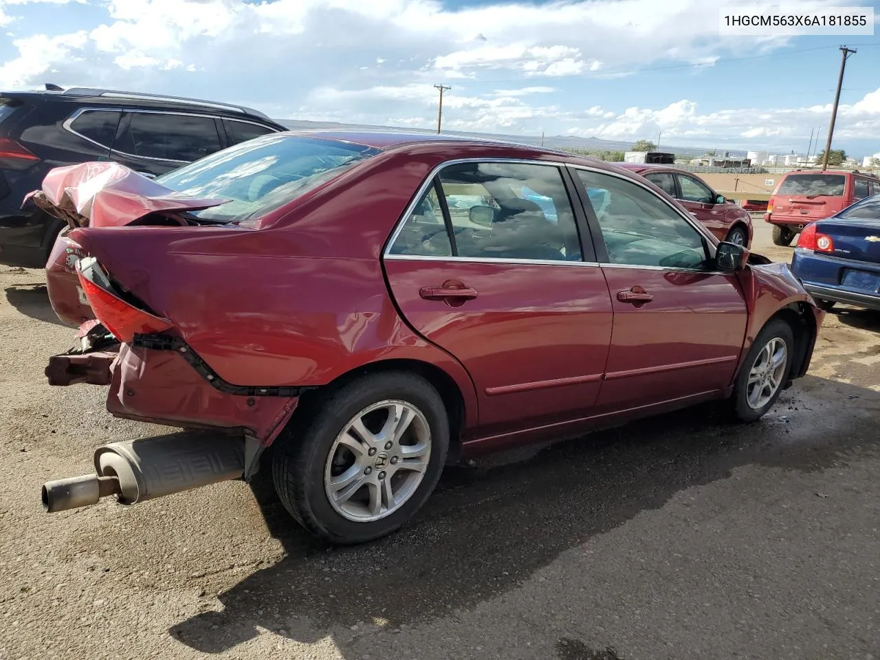 2006 Honda Accord Se VIN: 1HGCM563X6A181855 Lot: 71316994