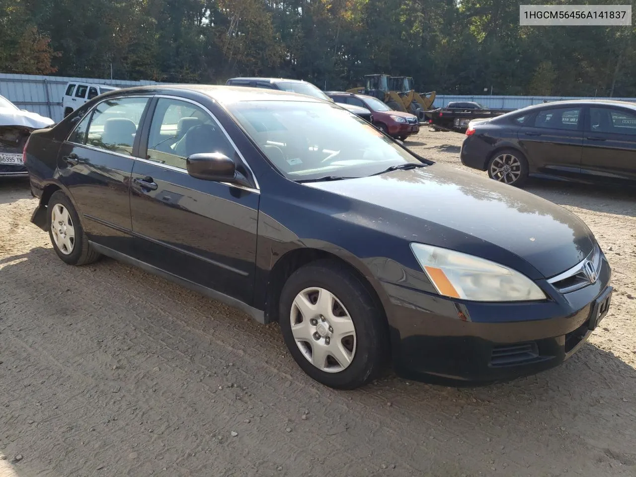 2006 Honda Accord Lx VIN: 1HGCM56456A141837 Lot: 71616354