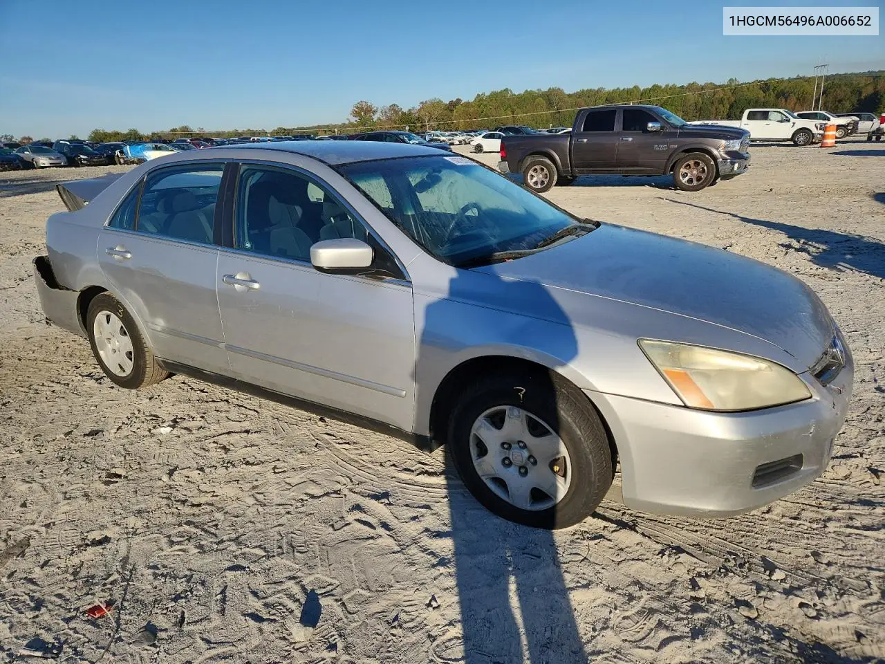 1HGCM56496A006652 2006 Honda Accord Lx