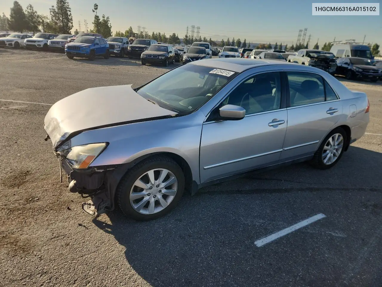 1HGCM66316A015102 2006 Honda Accord Lx