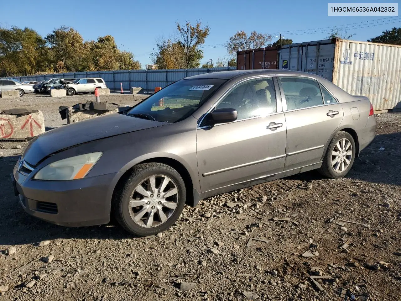1HGCM66536A042352 2006 Honda Accord Ex