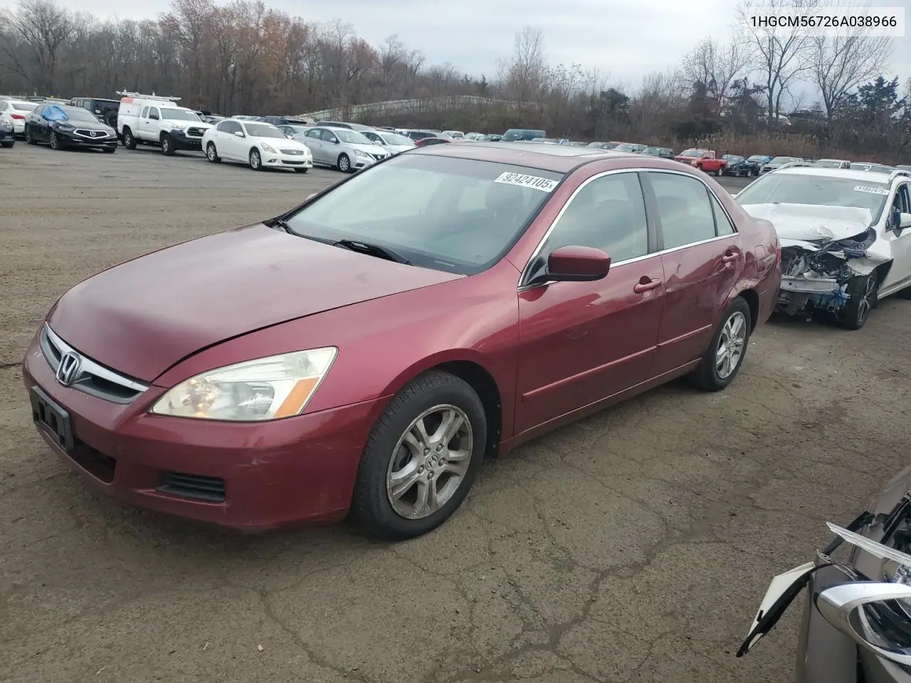 1HGCM56726A038966 2006 Honda Accord Ex