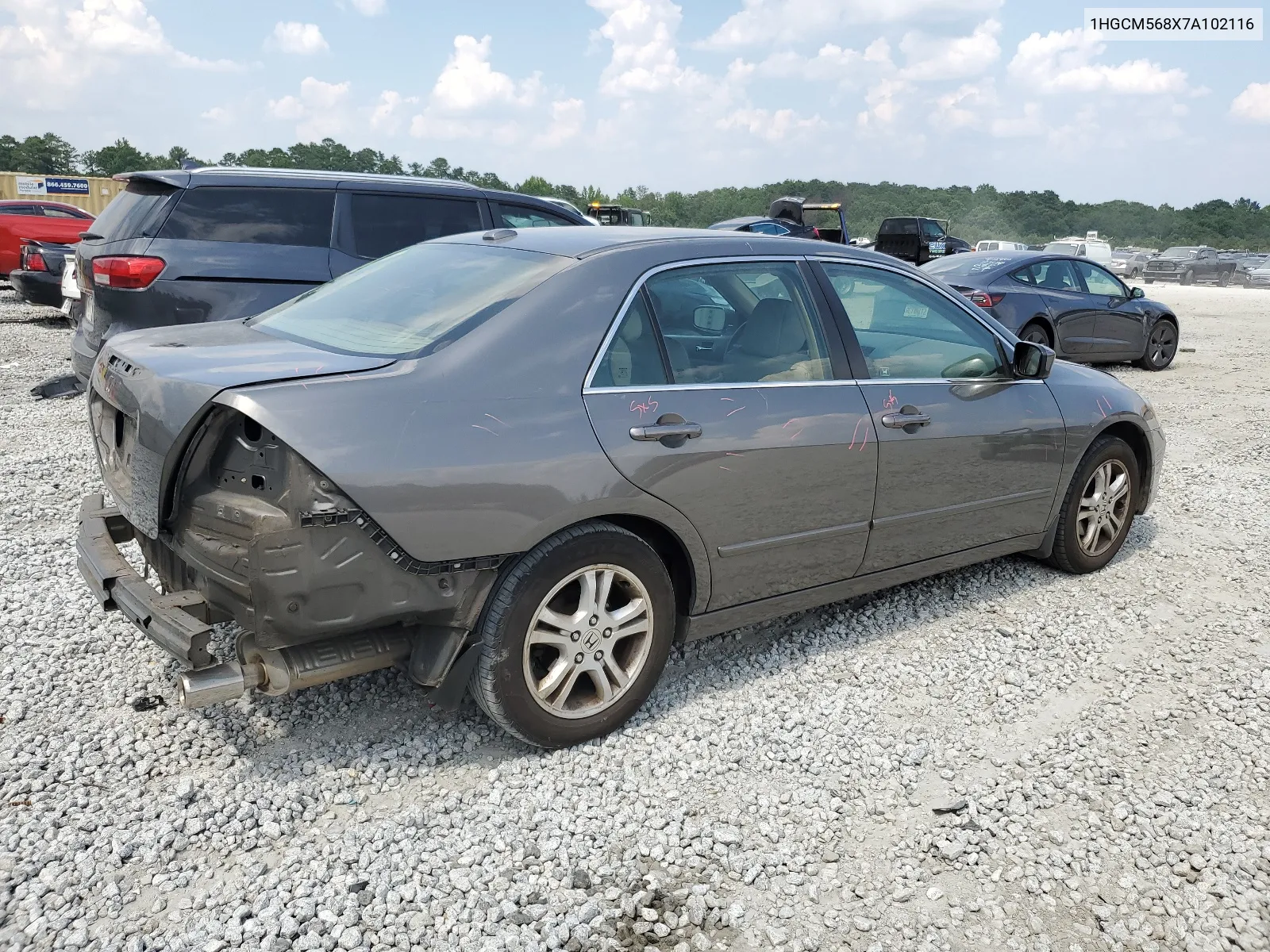 2007 Honda Accord Ex VIN: 1HGCM568X7A102116 Lot: 62737444