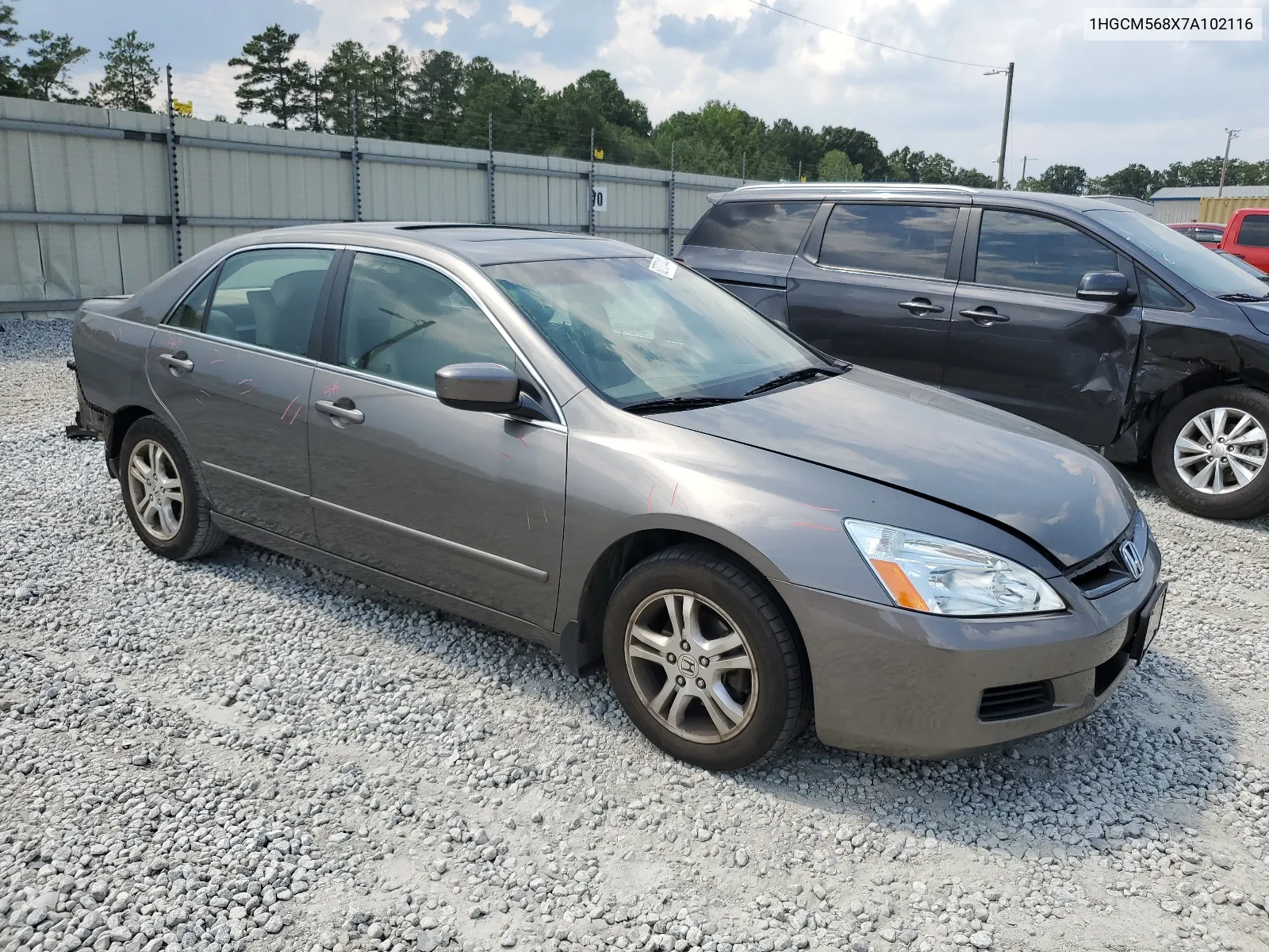 2007 Honda Accord Ex VIN: 1HGCM568X7A102116 Lot: 62737444