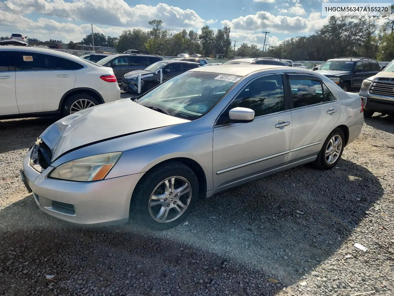 1HGCM56347A155270 2007 Honda Accord Se