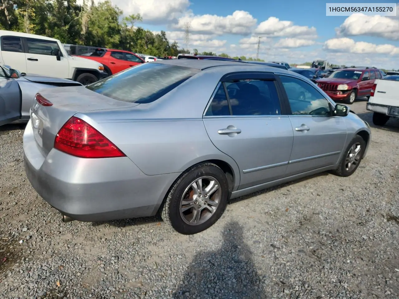 1HGCM56347A155270 2007 Honda Accord Se
