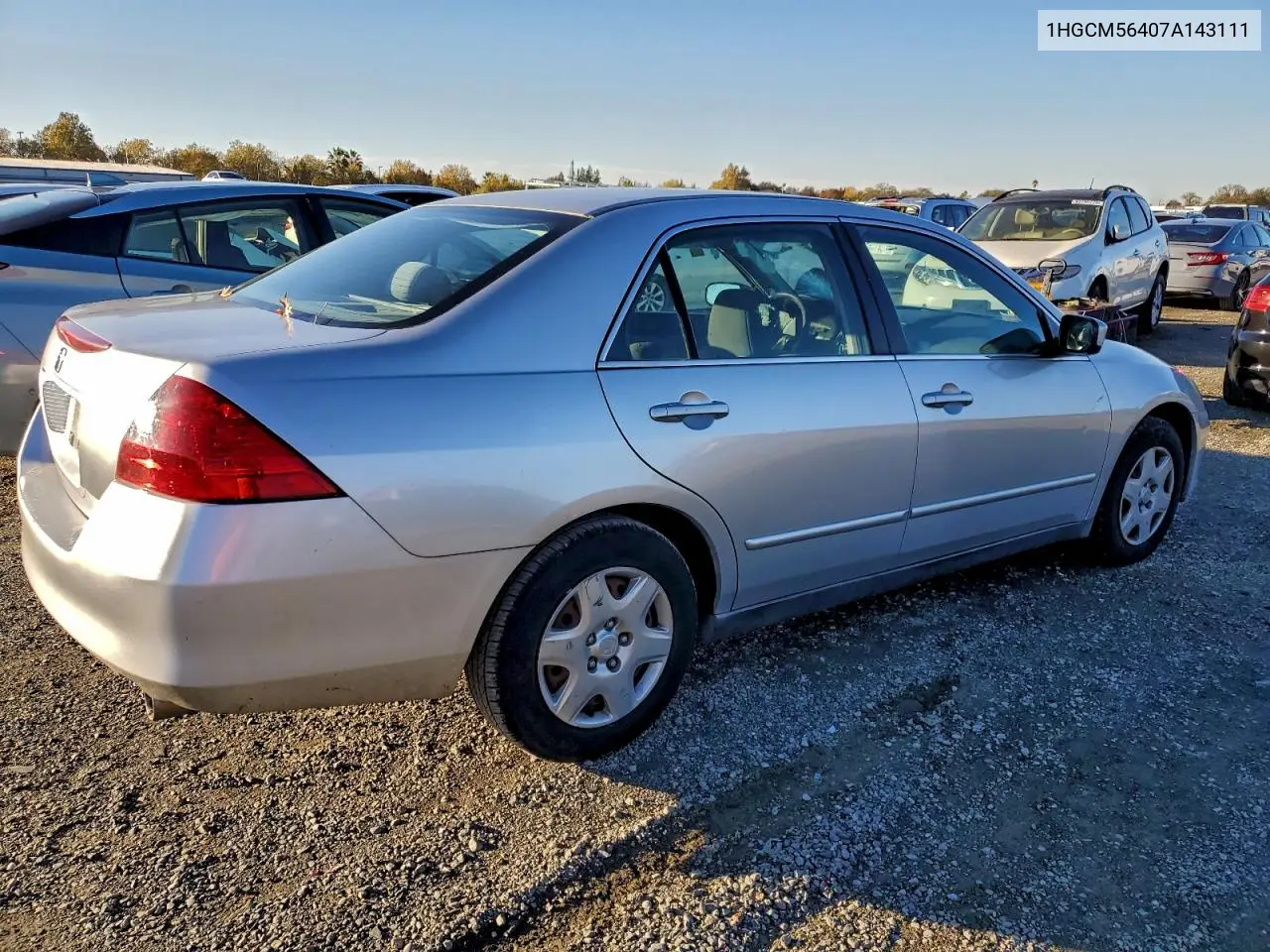 1HGCM56407A143111 2007 Honda Accord Lx