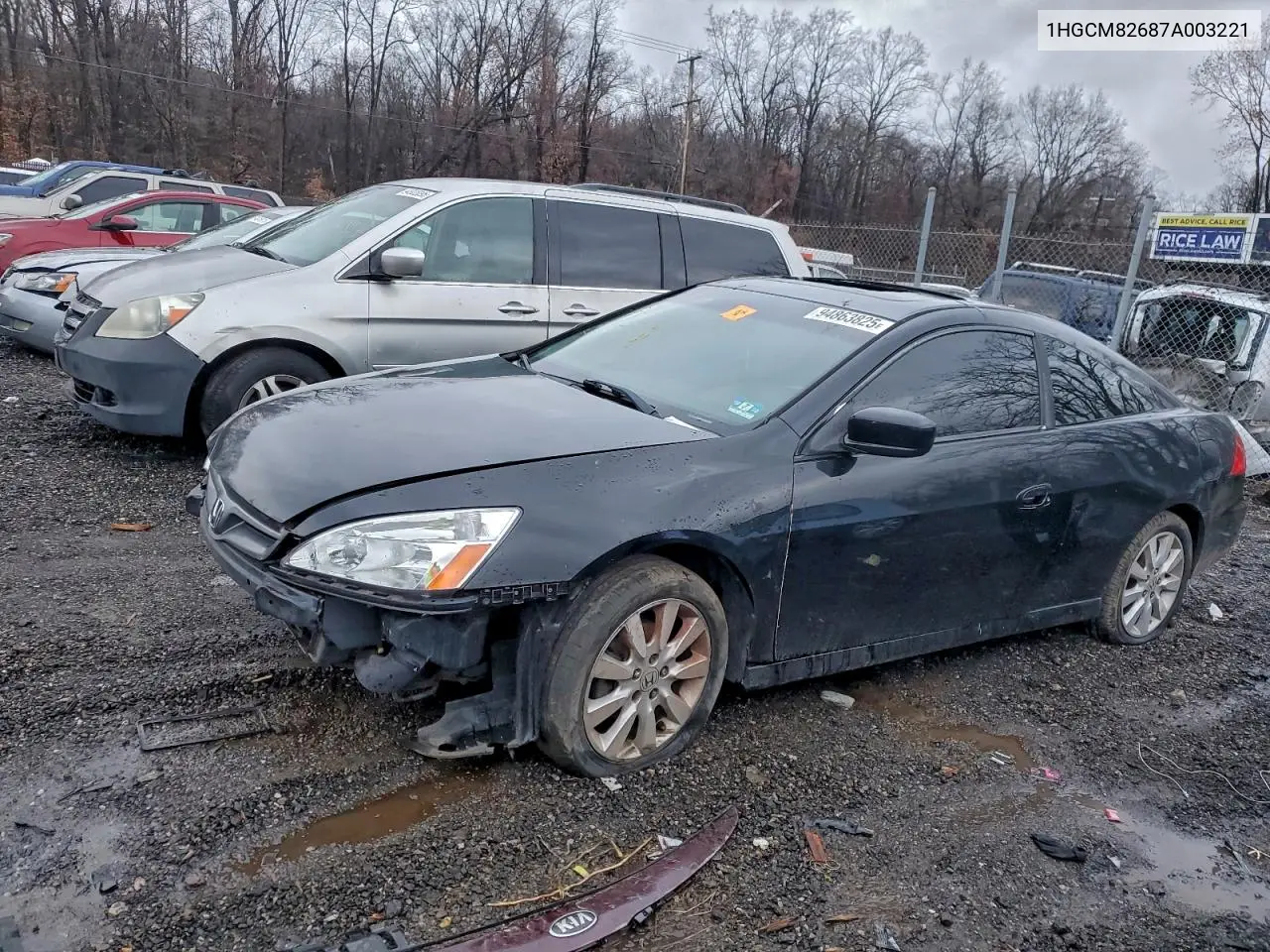 1HGCM82687A003221 2007 Honda Accord Ex
