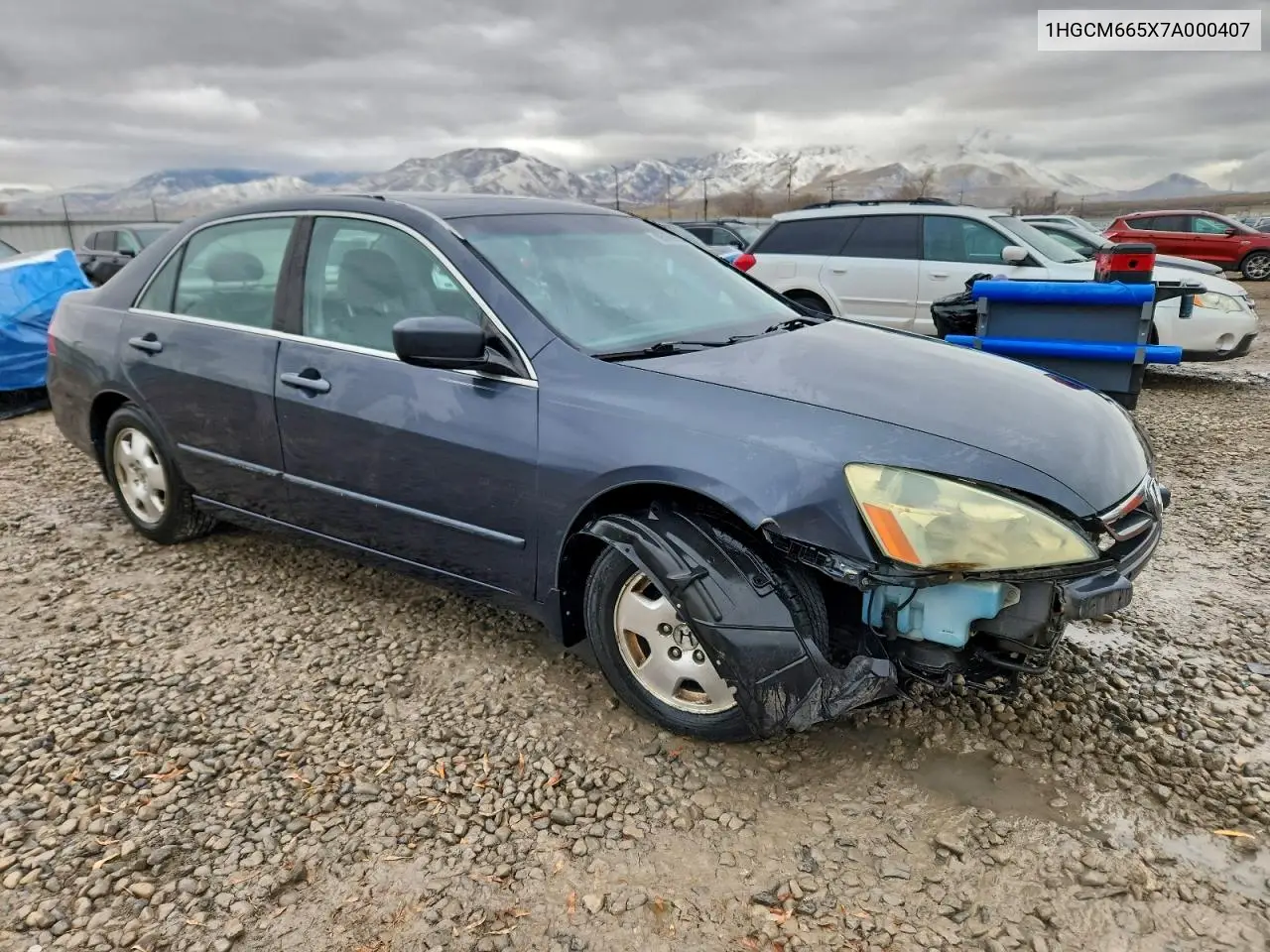 1HGCM665X7A000407 2007 Honda Accord Ex